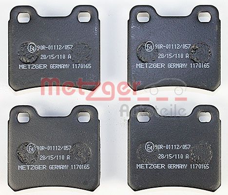 METZGER 1170165 Bremsbelagsatz, Scheibenbremse